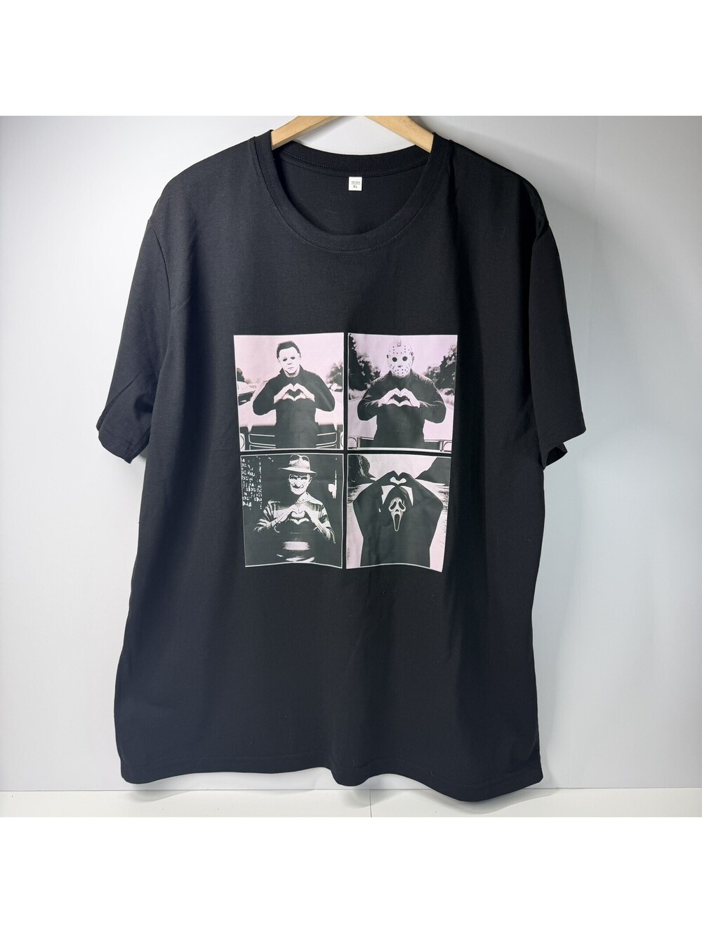 Horror Icons Graphic T-Shirt Black XL Michael Myers Jason Freddy Ghostface NWOT